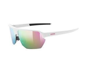 Uvex vective - versatile, robust sports sunglasses with filter category 3 and 100% UVA, UVB and UVC protection for adults - white matte/mirror pink - one size