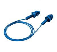 uvex Whisper+ Reusable Ear Plugs Corded Detectable Triple Flange 27dB Blue pk-50