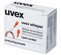 uvex Whisper Reusable Ear Plugs Corded Not Detectable 23dB Orange TPE Pk-50