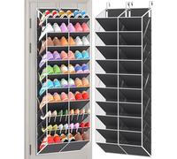 UVIAHOMI 10 Tier Clear Over the Door Shoe Organizer, 20 Large Deep Pockets, Fit 20-30 Pairs Shoe Holder Hanging Storage, Closet Rack Hanger Holds Up to 80 lbs, Hangs on Closets for Shoes, Dark Grey