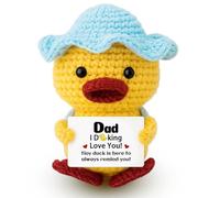 UVIBEW Dad Gifts from Daughter Son Funny Duck Ideas Dad Birthday Gift Gag Gifts for Papa Daddy I Duck Love You Gift Emotional Crochet Animals Positive Ducks
