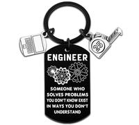 UVIBEW Engineer Gifts for Men Engineer Keychain Cool Gifts for Engineers Graduation Gift for Him Electrical Engineering Gift for School Student, Black, S