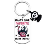UVIBEW Horror Movie Gifts Ghost Keychain Witchy Gifts for Women Horror Keychain Ghost Car Accessories Witchy Stuff Gothic Keychains Halloween Keychains for Women Scream Stuff