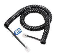 Uvital 2 Pack Phone Cord for Landline, Black Telephone Handset Cord - Usually Stretched to 2-4FT, Compatible with Most RJ9 4P4C Landline Phones