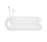 Uvital 5 Meters Telephone Handset Cable, 2Pack RJ9 Coiled Cord for Home Landline, Telephone Cable RJ9/RJ10/RJ22 4P4C(2pack, White)