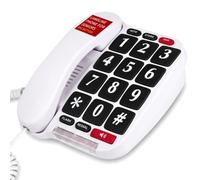 Uvital Big Button Landline Phone for Seniors with One-touch Speed Dial | Corded Telephone with SOS Emergency Button,Support Loud Ringer,Adjustable Volume,Hands-Free,Desk Phone for Home/Office/Hotel