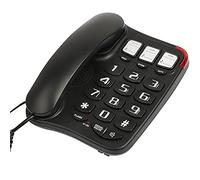 Uvital Big Button Landline Phone with Speaker for Seniors, Black | Corded Elderly Telephone with 13 Speed Dials (3 Memory + 10 Programmable), Wall Mountable, Loud Volume,Easy-to-Use Home Phone