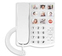 Uvital Corded Landline Phones for Elderly, Big Button Telephone for Home/Hotel/Office, Desk Telephone with One-Touch Speed Dialling, Hands-Free, Volume Control and Redial
