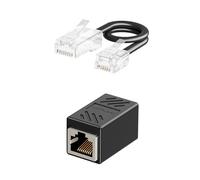Uvital Phone Jack to Ethernet Adapter, RJ11 to RJ45 Adapter, RJ45 Female to RJ11 Male for Landline Telephone, with RJ45 to RJ11 Cable (Black,1 Pack)