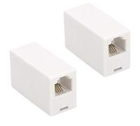 Uvital RJ11 6P4C Inline Coupler, Modular Female to Female Straight Telephone Extension Cable Cord Coupler Adapter Jack White(2 Pack)