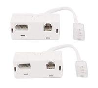 Uvital RJ45 to Phone Splitter, RJ45 Male to BT & RJ11 6P4C Female, 2 Pack | Ethernet Secondary Line Adapter, Split RJ45 Wall Socket into UK BT and Metric RJ11 Telephone Jacks for Landline, Modem