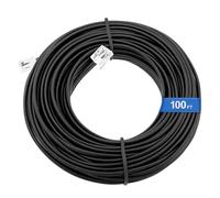 Uvital Telephone Extension Line Cord Cable Wire, 100 FT Black Long Phone Extension Line, RJ11 6P4C Phone Cord for Landline/Fax Machine/Home/Office