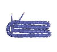 Uvital Telephone Handset Cable 5 Meters, RJ9 Coiled Cord for Home Landline, Coiled Length 60CM to Uncoiled 5M, Blue Telephone Cable RJ9/RJ10 4P4C