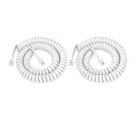 Uvital Telephone Handset Cord, Coiled Length 1.2 to 10 Feet Uncoiled Landline Phone Handset Cable Cord RJ11 4P4C(White,2 PCS)