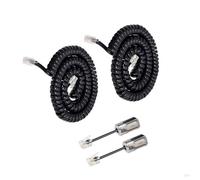 Uvital Telephone Handset Cord Detanglers, 2 Pack Landline Handset Cord Cable 3M Uncoiled(0.6M Coiled) and 2 Pack Anti-Tangle Untangler 360 Degree Rotating Swivel Cords(Black)