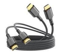 UVOOI 3FT HDMI Cable 2-Pack, 8K Ultra High Speed 48Gbps HDMI 2.1 Cable, Support 8K@60Hz, eARC, Dolby Atmos, HDR10, Compatible with LG OLED TV, Roku TV, Soundbar, 4K/8K TVs