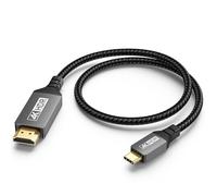 UVOOI Short USB C to HDMI Cable 1FT, [4K@60Hz] USBC to HDMI Cable Type C to HDMI Cord Thunderbolt 3/4/5 Compatible with iPhone 16/15 Series/MacBook Pro Air/Mac mini 2024/iPad Pro/Pixel/Galaxy S25
