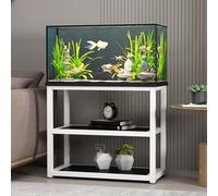 UVPSJDE Aquarium Stand with Storage Cabinet, 27.6in Tall Terrarium Holder, High Load-bearing Baked Enamel Steel Frame, Suitable for Living Rooms, Bedrooms(Black,60x45cm/23.6x17.7in)