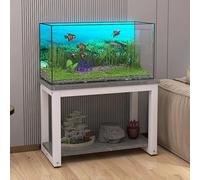 UVPSJDE Aquarium Stand with Storage, Floor-Standing Indoor Plant Stand, 2-Tier Fish Tank Rack Reptile Tank for Living Room, Home, Office(White,100x40cm/39.4x15.7in)