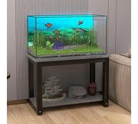 UVPSJDE Aquarium Stand with Storage, Floor-Standing Indoor Plant Stand, 2-Tier Fish Tank Rack Reptile Tank for Living Room, Home, Office(Black,100x50cm/39.4x19.7in)