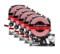 UVQAPXWD 2pcs 5pcs 10pcs SS12KW 12mm Label Tape Compatible With Printer Models LW-300 LW-400 For Part Number SS12KW LK-4WBN ST12KW SC12RW SC12YW(5PK Black on Red)