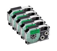 UVQAPXWD 5/10PK XR-12WE 9/12mm Label Tape Compatible With Printer Supplies Label Maker Models XR-12YW XR-12X XR-9WE XR-9YW 9X KL-60 KL-120 KL-100 XR-12WE(5PK Black on Green)