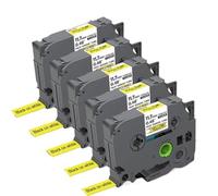 UVQAPXWD 5PCS 11.7mm HSe631 Heat Shrink Tube Label Tape Black On Yellow Compatible With Label Printer Models For Part Number HSE631 HSe 631 HSe-631