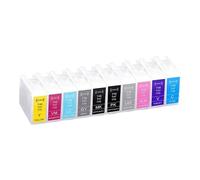 UVQAPXWD Europe 10Color 1set Empty Refillable Ink Cartridge Compatible With Printer Models SC-P700 P700 P900 P708 P908 Refill Ink Cartridge Without Chip Reset(10color No Chip)