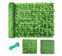 UVResistant Artificial Ivy Privacy ScreenDecorative Hedge for Balcony & Garden Lush Green Plant Wall with Shade Net for Enhanced Privacy Aesthetic Appeal and Outdoor Decor.