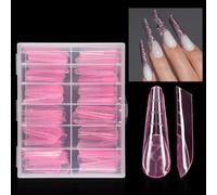 UVS Gel Nails Mold Full Covers Fasle Tip Duals Form Systems Manicure Pedicure Tool for Poly Tip Clear Duals Forms Nail Full Cover Quick Building Mold Tips