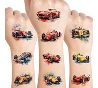 UVUXO Race Car Temporary Tattoo for kids - 72 Styles Temporary for Girls Boy Body Arm Shoulder Car Tattoos Stickers, Birthday Party Supplies Gifts for Kids,Fast Race Car Party Decoration Supplies