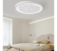 UVWHYZ Ceiling Lights Round LED Ceiling Light Resin Stone Relief Panel, 3 Colors Switchable Ceiling Lamp, Minimalist Lighting for Bedroom Living Room