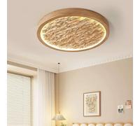UVWHYZ Ceiling Lights Round LED Ceiling Light Resin Stone Relief Panel, 3 Colors Switchable Ceiling Lamp, Minimalist Lighting for Bedroom Living Room