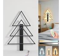UVWHYZ Modern Christmas Tree LED Ceiling Light - Dimmable with Remote, Memory Function, 3 Sizes, IP44, for Living Room, Office, Bar,Black,42cm