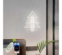 UVWHYZ Modern Christmas Tree LED Ceiling Light - Dimmable with Remote, Memory Function, 3 Sizes, IP44, for Living Room, Office, Bar,White,42cm
