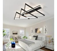 UVWHYZ Modern Christmas Tree LED Ceiling Light - Dimmable with Remote, Memory Function, 3 Sizes, IP44, for Living Room, Office, Bar,Black,75cm