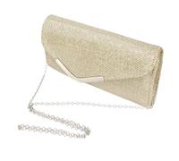 Uvwxba 1Pcs Women Clutch Bag Glitter Envelope Clutch Bag With Detachable Chain Strap Elegant Cross Body Shoulder Bags Purses Wallet for Women Bridal Prom Party Wedding (Champagne)