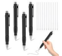 Uvwxba 4Pcs Extra Large Ballpoint Pens with 10PCS Refills Easy Grip Jumbo Pen Black Ink Fat Pens for Enhanced Writing Stability (Black)