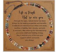 Uvwxba Friendship Bracelet Inspirational Healing Stone Bracelet Motivational Friendship Gifts for Best Friends Girl Women- Life is Tough But So Are You