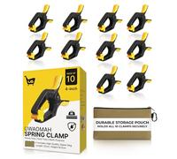 Uwaomah Spring Clamps 4-Inch | 10-Pack Heavy Duty Clips with 30lb Grip | 2 inch Mouth Open | Anti-Rust Spring with Zipper Bag | Perfect for Tarps, Crafts and Backdrops