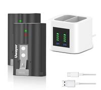 Uwayor 2 Pack 6040mAh Rechargeable Battery with Charger Station for Ring-Doorbell Camera 2/3/4/3plus, Stick Up Cam Indoor and Outdoor(2nd & 3rd Gen) and Spotlight Camera