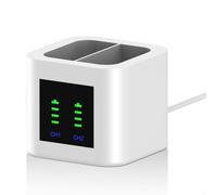 Uwayor Dual Ring Battery Charger Station for Ring Spotlight Cam, Video Doorbell 2/3/4/3Plus, Stick Up Cam Battery Rechargeable V4, USB-C/USB, 5V/3A, 1 Count