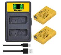 Uwayor EN-EL14/EL14a Replacement Li-ion Battery 2 Pack & Dual Charger Compatible for Nikon D5600 D5100 D5200 D5300 D5500 D3100 D3200 D3300 D3400 D3500 Coolpix P7000 P7100 P7200 P7700, P7800