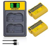 Uwayor EN-EL15C Camera Battery Charger Set Replacement Battery Kit USB Dual Slot for Nikon Z5 Z6 D780 D850 D600 D750 D800 D810A D7000 D7100 D7200 Digital Camera