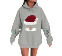 Uwdiohq Christmas Hoodies for Women UK Oversized Sweatshirts ladies hood Letter Print Pullover Hoodie With Pocket Drawstring For Uk Orange Sweatshirt Lady Jumpers Long Blanket Womens V Neck