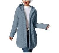 Uwdiohq Fleece Cardigans for Women UK Knit Long Sleeve Open Front Soft Chunky Aran Cable Grandad Summer For Uk Plus Size Womens Black Cream Cardigan Short Ladies Line White Christmas Lightweight