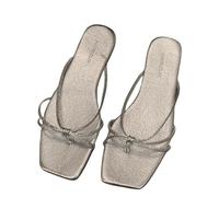 Uwdiohq Flip Flops For Women With Comfortable Arch Support Ladies Slippers Flat Popular In The Internet Fashionable Holiday Beach Leisure Sandals Orthotic Womens Walking Non Silver 5.5