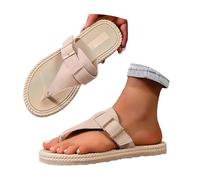 Uwdiohq Flip Flops For Women With Comfortable Arch Support Women'S Round Head Thick Bottom Hollow Out Wear Clip Toe Slope Heel Slippers Softball Sliding Shorts Flip-Flops Platform Beige 4.5