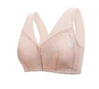 Uwdiohq Front Closure Breathable Bra for Mature Women ， Wireless & Lightweight Tank Style Running Sports Bras (Pink, 44) Anti Saggy Breast UK 38G Minimiser Large Breasts Support Deep Plunge Long