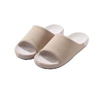 Uwdiohq Ice Feeling Linen Slippers for Outdoor and Indoor Use Thick Shoes All Cotton Stepping Women with Support (Beige, 5) Ladies Sliders Womens Size 7 Clear Blue Sandals Women's Beach Plastic